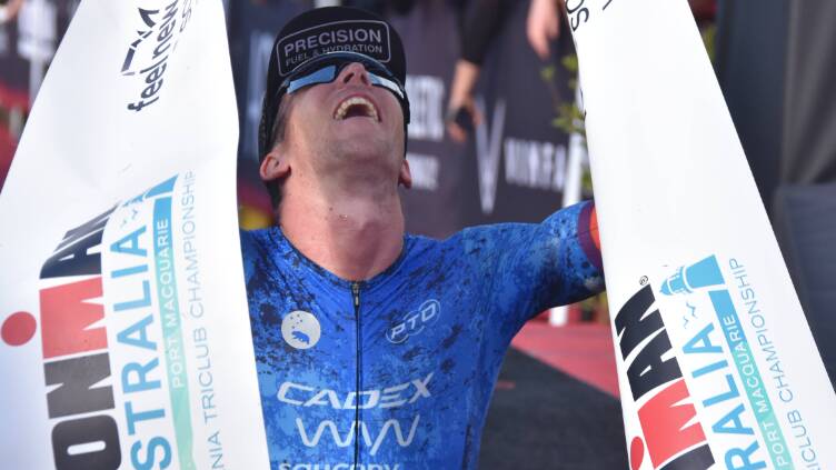Sam Appleton broke a longstanding course record to claim victory at Ironman Australia. Picture by Ruby Pascoe