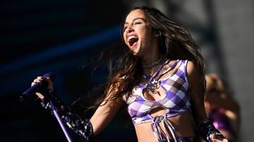Olivia Rodrigo performs at the Glastonbury Festival in Britain. Picture by REUTERS/Dylan Martinez