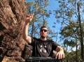 Julian Treweeke, artist name Dysphemic, making beats in the Blue Mountains bush. Picture supplied