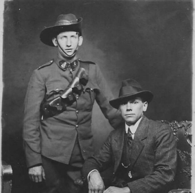 George Buxton Popplewell (left) with his brother. Picture supplied