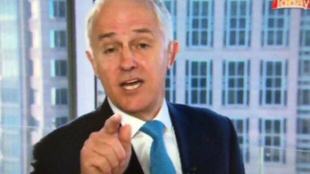 Malcolm Turnbull interviewed on Nine's Today show.  Photo: Bevan Shields