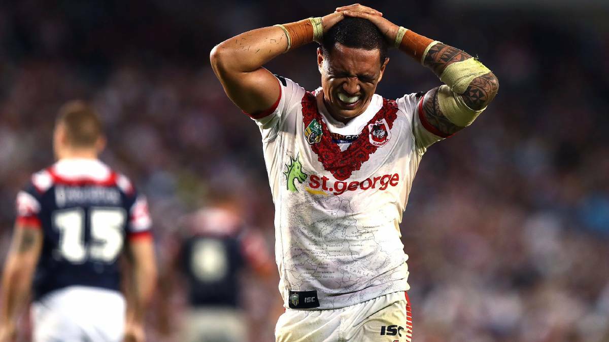Dragons forward Tyson Frizell at full-time. Picture: Getty Images