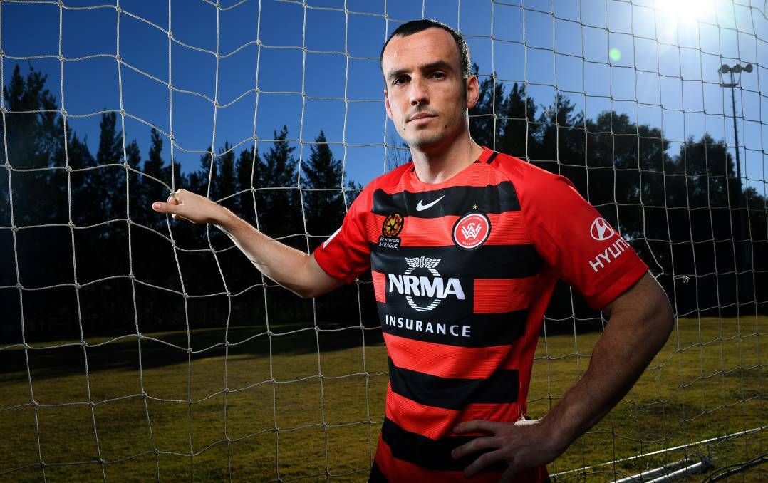 He's back!: Western Sydney Wanderers player Mark Bridge re-signed with the Wanderers after spending a season in Thailand playing for Chiangrai United. Picture: AAP Image/Dan Himbrechts