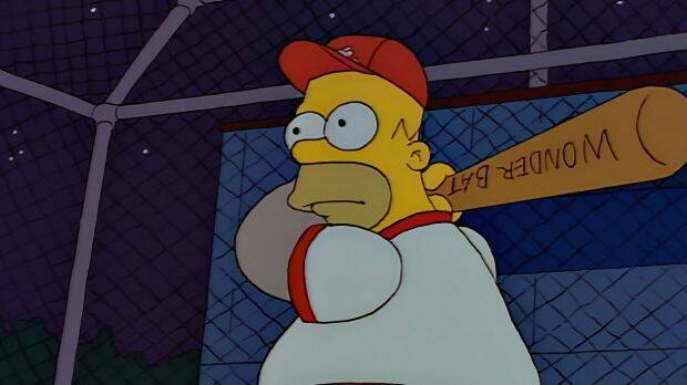 Hall of famer: Homer Simpson and his magic bat. Photo: The Simpsons