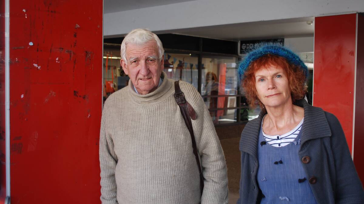 No money allocated: Crs Kevin Schreiber and Kerry Brown in Katoomba. They say the town is missing out on developer levy funds although it has the highest level of development in the Mountains.