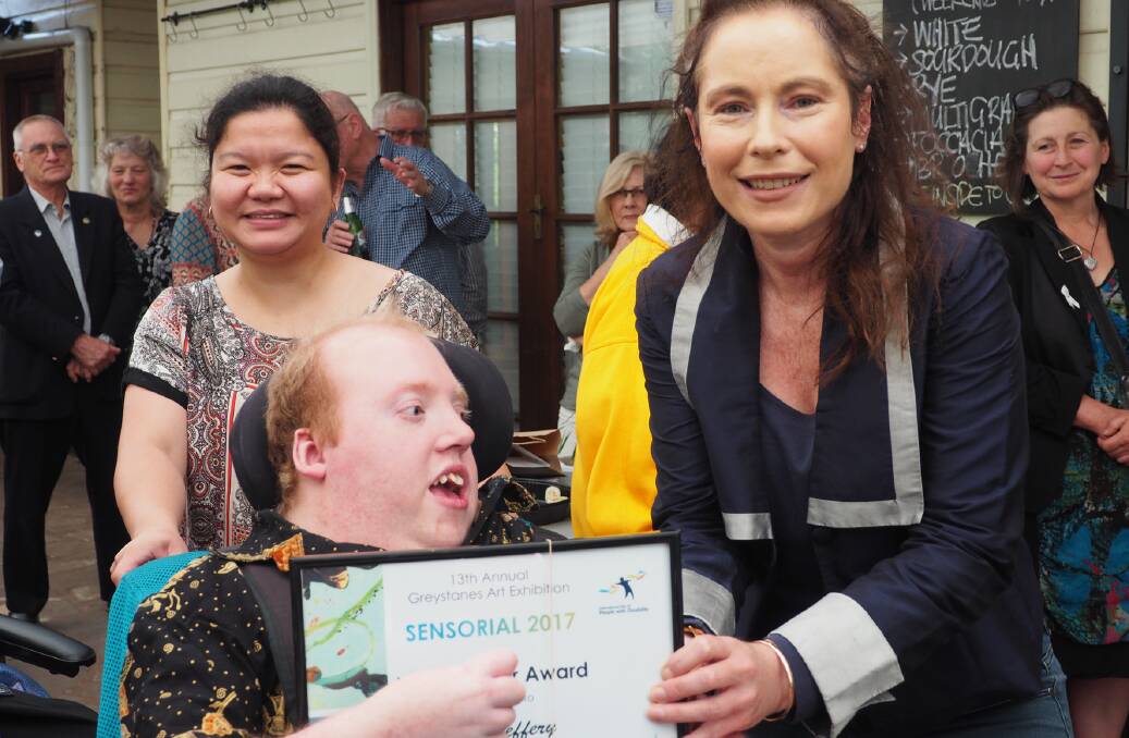 Scott Jeffery: Winner of the most creative award with judge, Prue Hardgrove, council’s Aged and Disability Officer.
