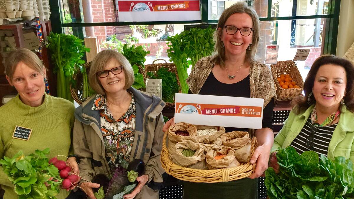 Sallyanne Pisk, accredited practising dietitian and part of the Co-op's Wellness Wednesday program, Christine Townend, Chair of the Board, Animals Australia, Halin Nieuwenhuyse, Manager, Blue Mountains Food Coop and Anne Elliott, Convivium Leader, Slow Food Blue Mountains.