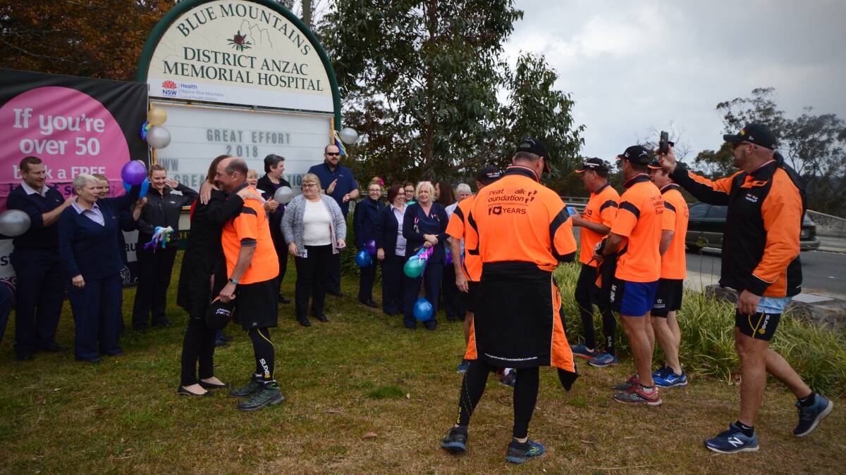 The 11th annual Bathurst to Blaxland Great Walk stops in at Katoomba Hospital