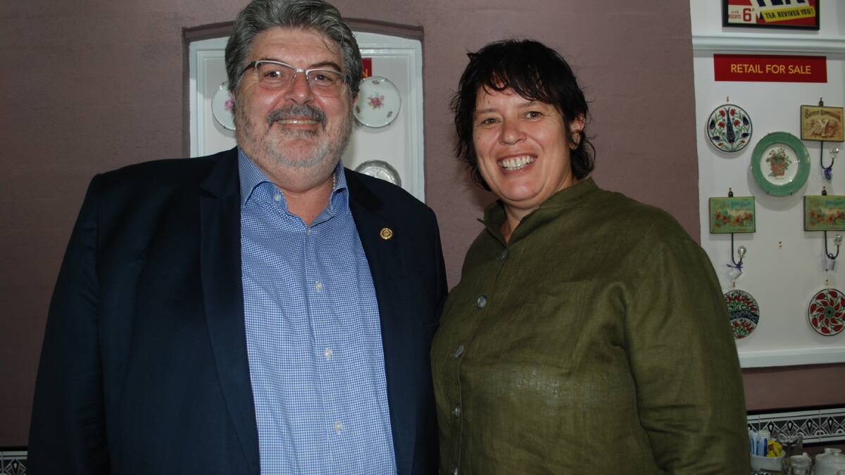 Lawrence Atkinson from Trumans Chartered Accountants and Debra Wylde from Ruby Spur at the pink business launch.