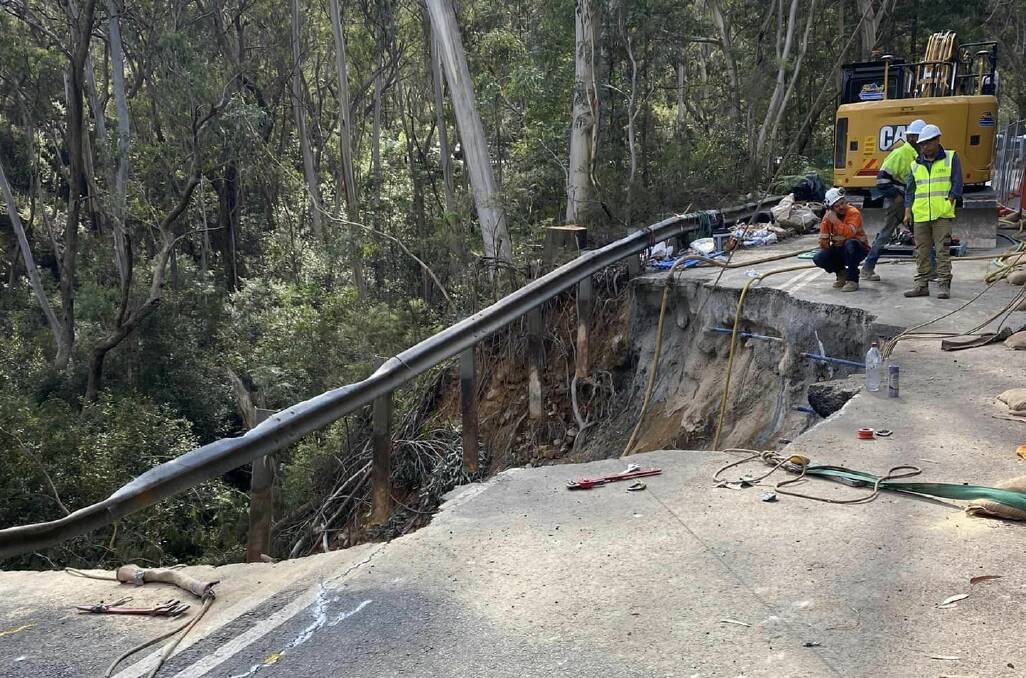 The state of Megalong Road over the weekend. Picture Trish Doyle Facebook page