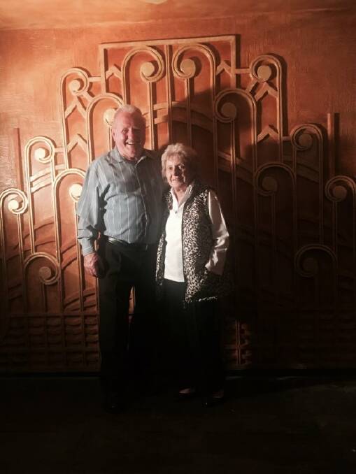 Back to the cafe: John and Bonnie Mergan returned to the Paragon for their 60th wedding anniversary earlier this year and stood in front of the same frieze for a photo.