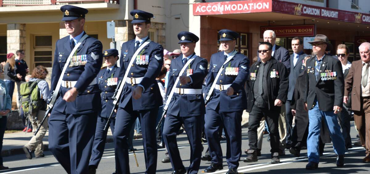 Back on: Anzac Day in Blackheath 2016. The march, and those in Katoomba, Springwood and Glenbrook, will now go ahead this year. Photo: Ilsa Cunningham