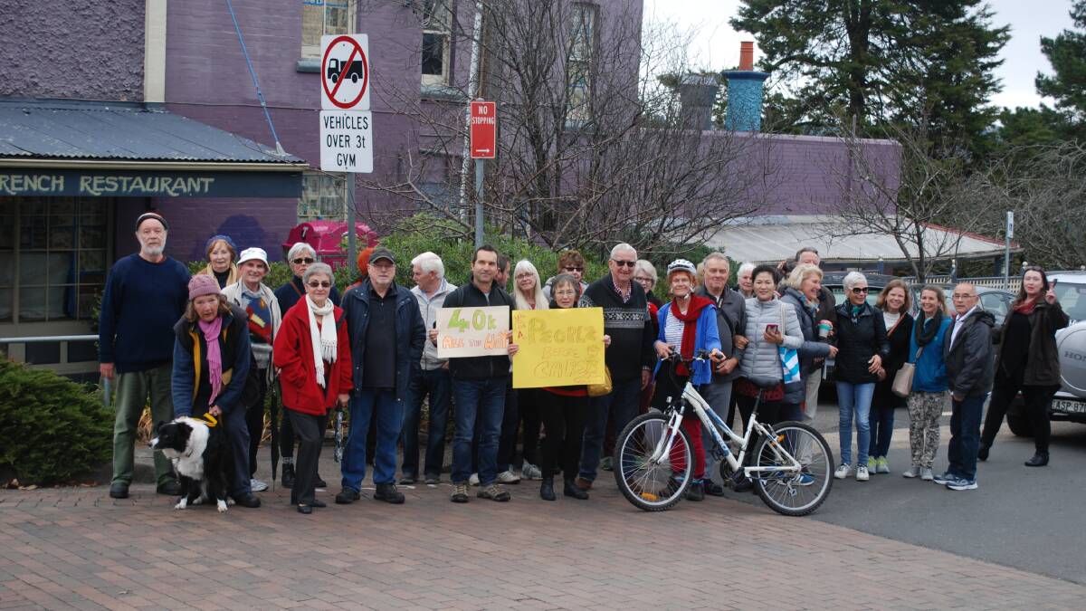 Slow the cars: The protesters want a 40 kmh zone on Railway Parade from the Mall to Govett Street.