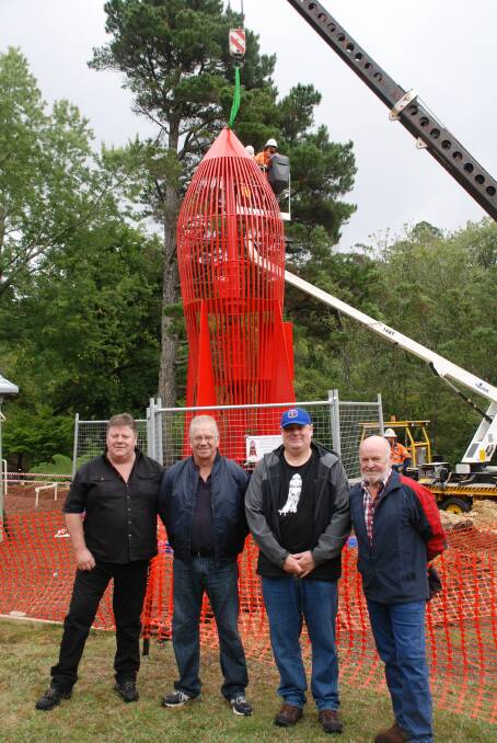 Lift off: Andrew Hancock (in cap) with Danny, Richard and Ross West, sons of Dick West, the Blackheath engineer who built the original. 