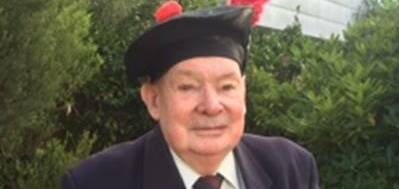 Community service: John Newton wearing the bonnet and hackle of the 30th Scottish Battalion and his 50-year RFS medal.