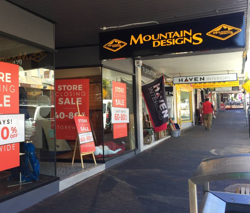 Closing down: Mountain Designs in Katoomba Street is one of 19 stores across the country that will be shut.