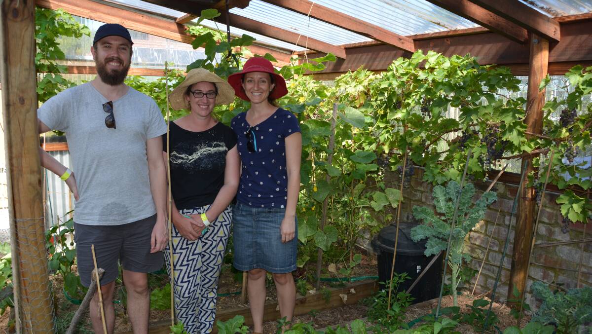 Ardent edible gardening types:  Aiden Benton of Camperdown, Imogen McKay of Hazelbrook and Rachel Lawrence of Camperdown.
