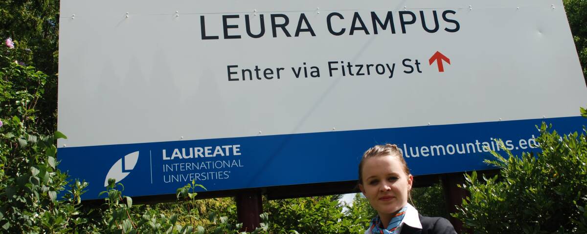 Busy but happy: Student Sophie Chigwidden outside the Leura campus of Torrens University Australia.