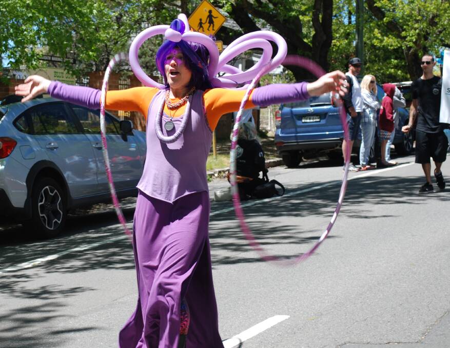 Hoops of fun: One of the participants in last year's grand parade at the Blackheath Rhododendron Festival.