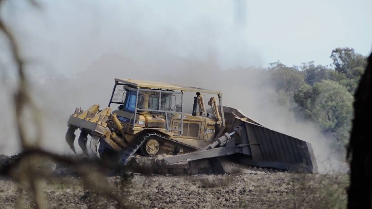 Bulldozing: Illegal clearing at Croppa Creek. Cultivating Murder tells the story of environment worker Glen Turner who was shot dead while investigating land clearing.