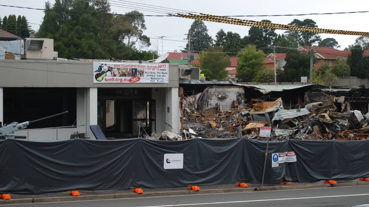 Rising from the ashes: Katoomba RSL Club after the February fire. The DA for a new club is now on public exhibition.