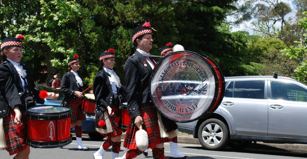 To a different drum: Great music as ever from the Lithgow Pipe Band.