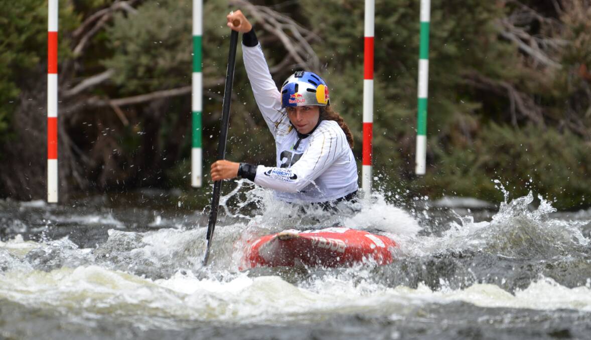 Top time: Jessica Fox competing in the C1 at the national championships in Tasmania last week. She will face stiff competition in the Olympic selection trials next month. Photo: Dean Tonkin