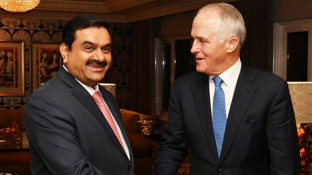Gautam Adani and Prime Minister Malcolm Turnbull.  
