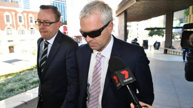 Shane Heal arriving at Brisbane Magistrates Court in Brisbane on Thursday. Photo: AAP
