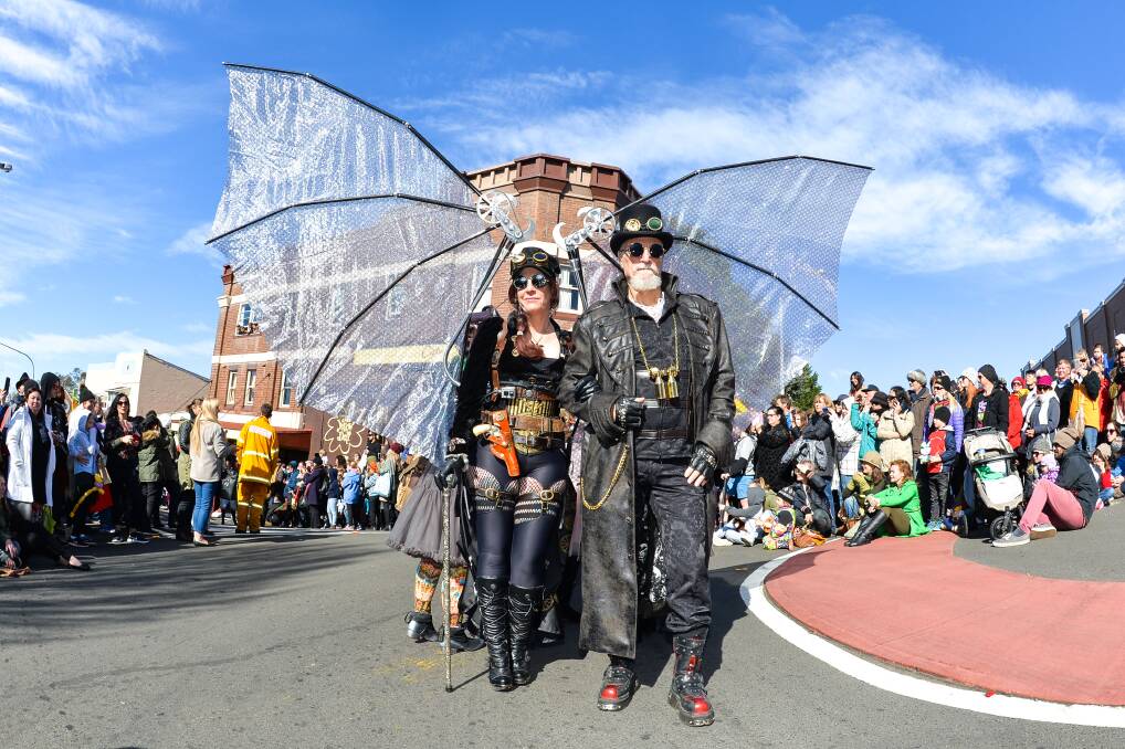 Work of art: Steampunkers strut their stuff during the grand parade at the 24th Winter Magic Festival. Photo: Brigitte Grant Photography