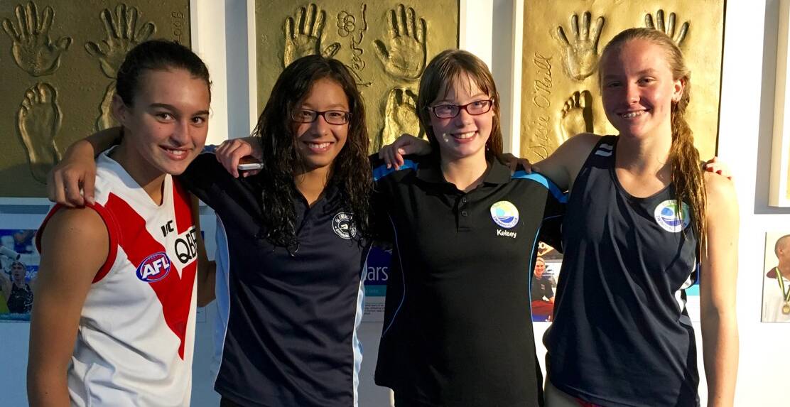 History-making: Glenbrook Swimming Club's 13-14 yrs girls relay team of Brenna Tarrant, Kala Puri, Kelsey Otto and Claudia Neale are off to the national championships.