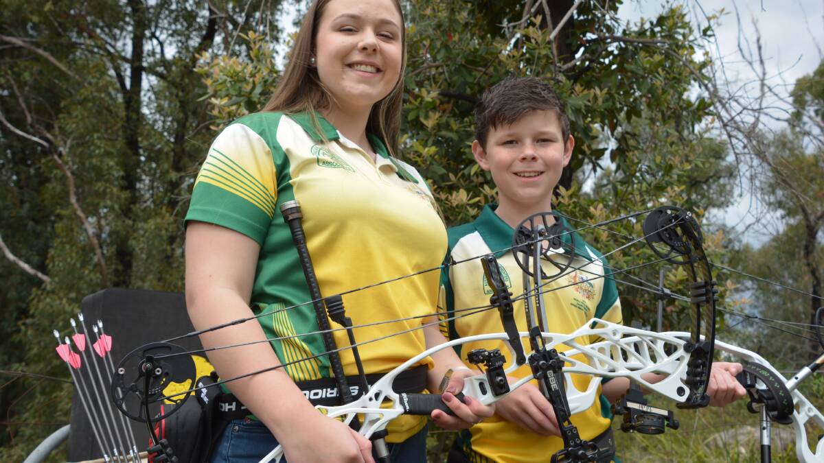 World medal winning form: Winmalee archers Jessie-Rose Walklate-Cooke and Jye Cooke.