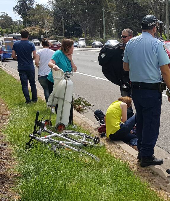 Accident: A cyclist was injured on Friday. Photo: Top Notch Video