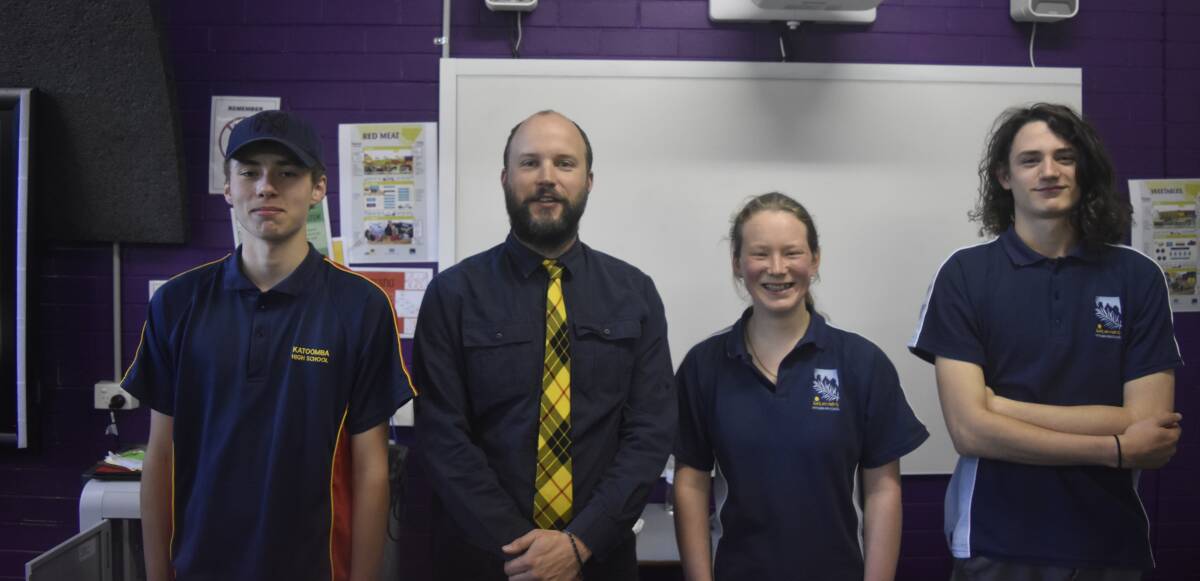 The Katoomba High School year 9 STEAM (science, technology, engineering, arts and maths) team of Ethan Brown, teacher Nikolai Liu, Abbie Payne, Chris Wells and absent: Lewis Peterson, have made the semi-finals of the Game Changer Challenge.