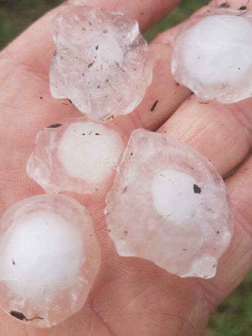 Hail in Mountains too: Hail in Patterson Rd, Springwood on February 18. Photo: Top Notch Video