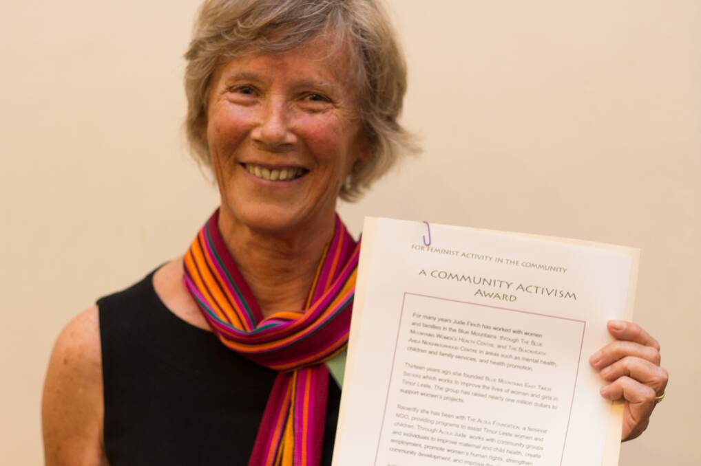 Honoured: Jude Finch from Wentworth Falls recently received an Edna Ryan Award for feminist community activism.