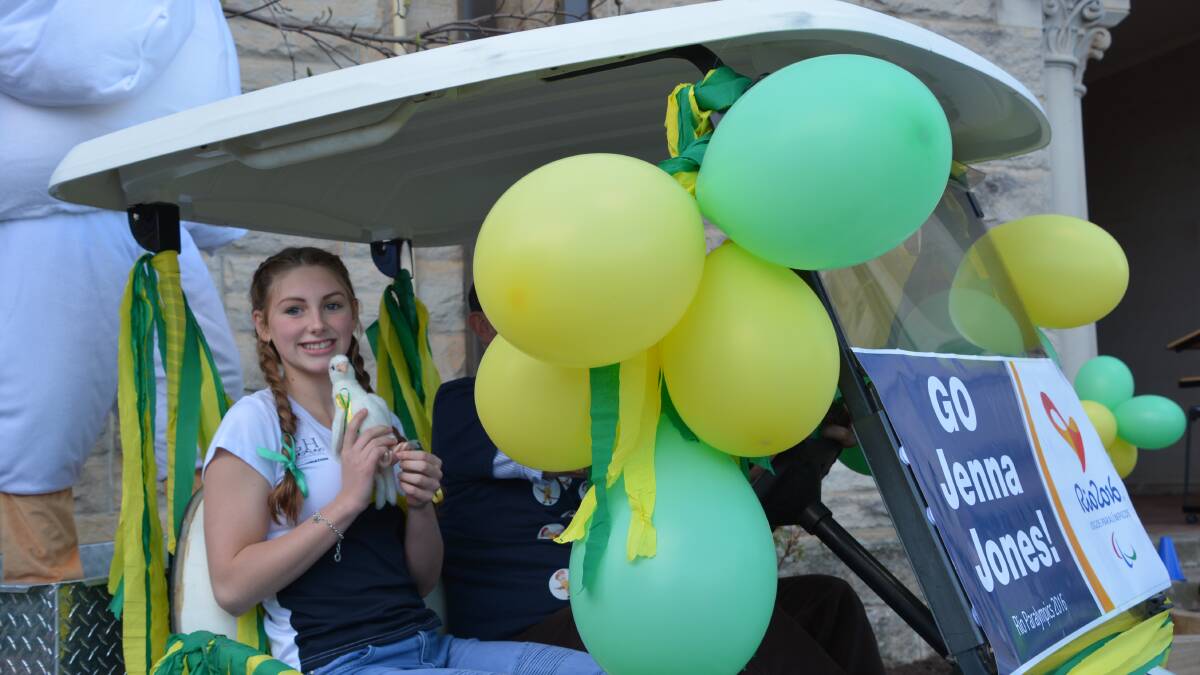 St Columba's Catholic College held a Green and Gold Mufti Day on Wednesday, August 17 to send-off Paralympian Jenna Jones who is competing in five swimming events at the Rio Paralympics. 