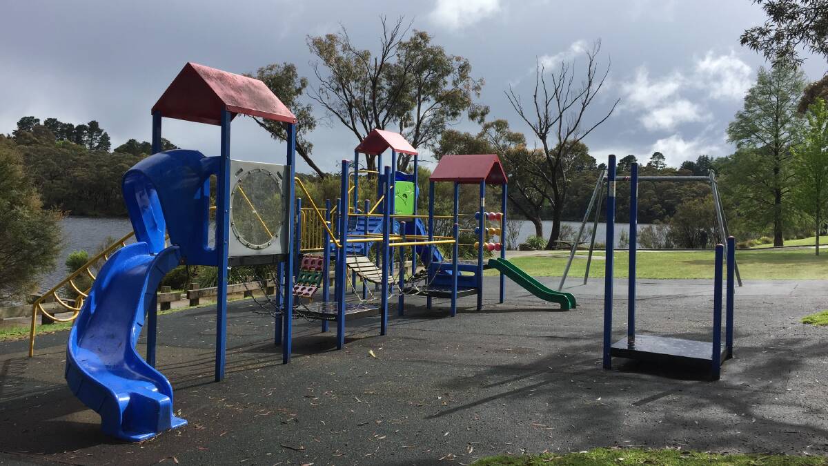 The current play equipment at Wentworth Falls Lake.