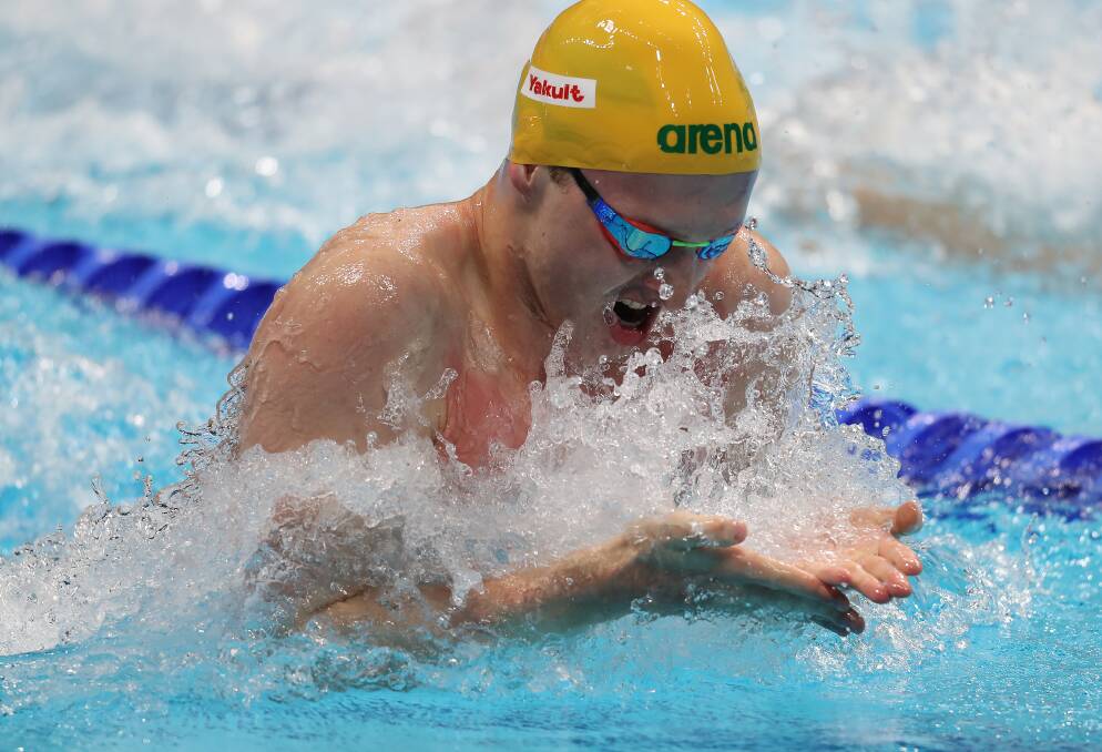 200m breaststroke hopes: Matt Wilson is hoping to gain selection for the Commonwealth Games. He is pictured competing at the World Championships in Budapest in 2017. Photo: Swimming Australia