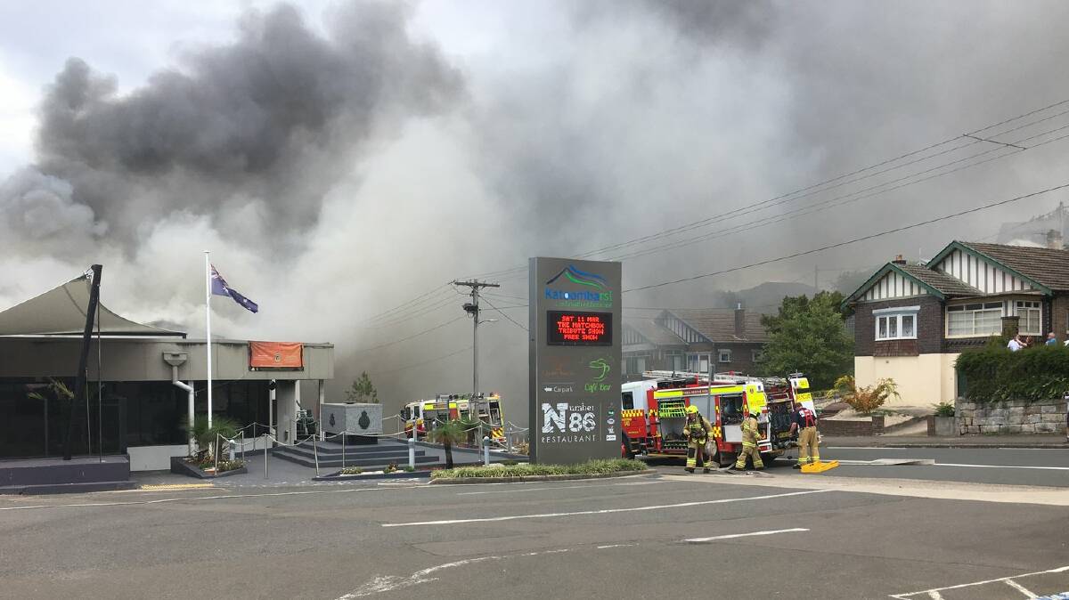 The scene of the fire at Katoomba RSL Club on February 24. Photo: Top Notch Video