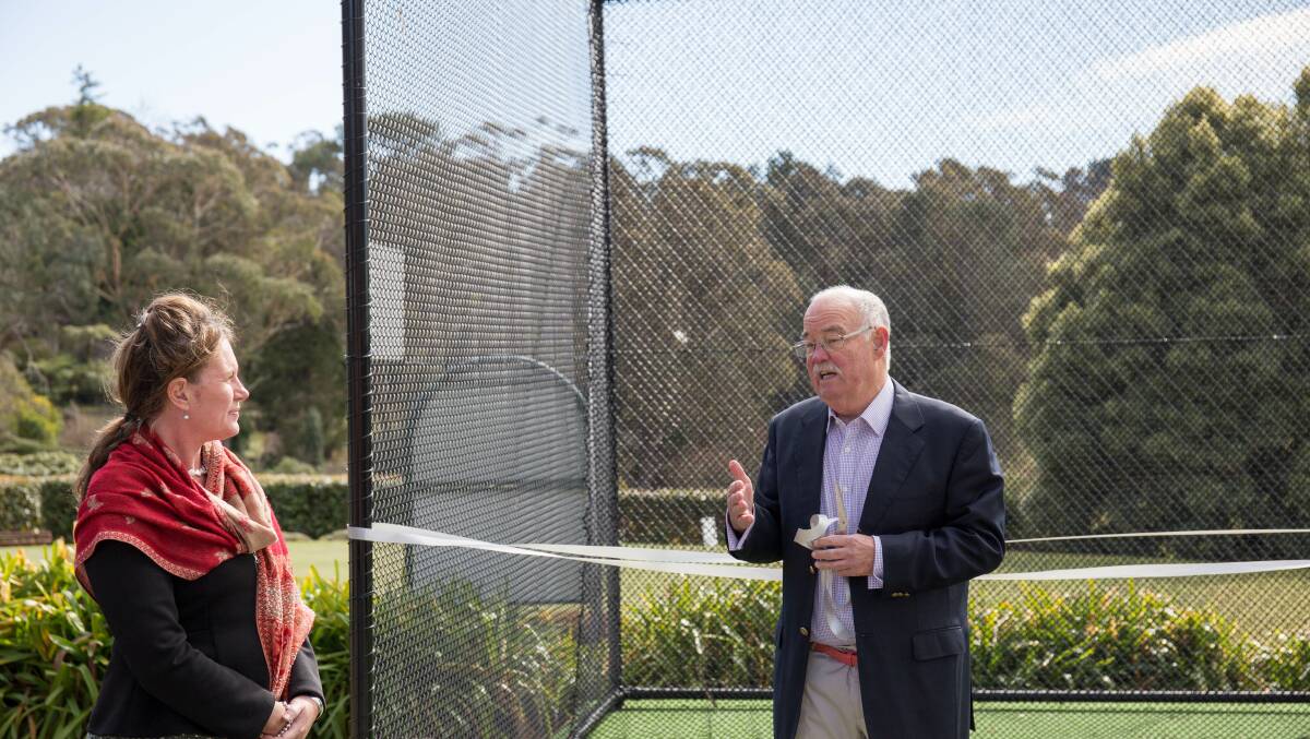 Happy golfers: Blue Mountains MP Trish Doyle and Blackheath Golf and Community Club president Ian Foulsham at the opening of the club's new practice nets.