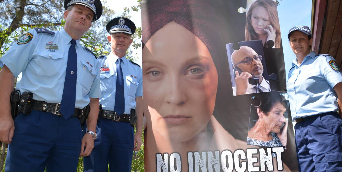 Report it: Blue Mountains Police Superintendent Darryl Jobson, Detective Chief Inspector Dietmar Almer and Senior Constable Lisa Banks urged the community to report domestic violence.