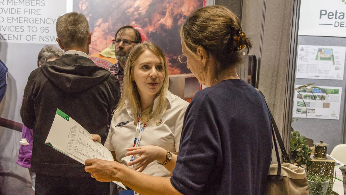 Advice: Exhibitors include the NSW RFS, Blue Mountains City Council, bushfire consultants, and specialist suppliers of bushfire-resistant building products. 