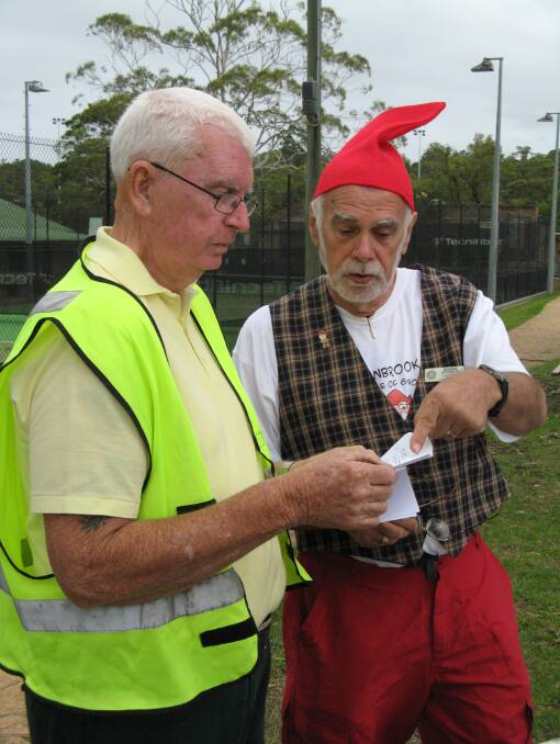 Planning: Rotary’s Guardian of the Colours Roger Winterburn (left) discusses plans with Ground Marshall John Dawson.