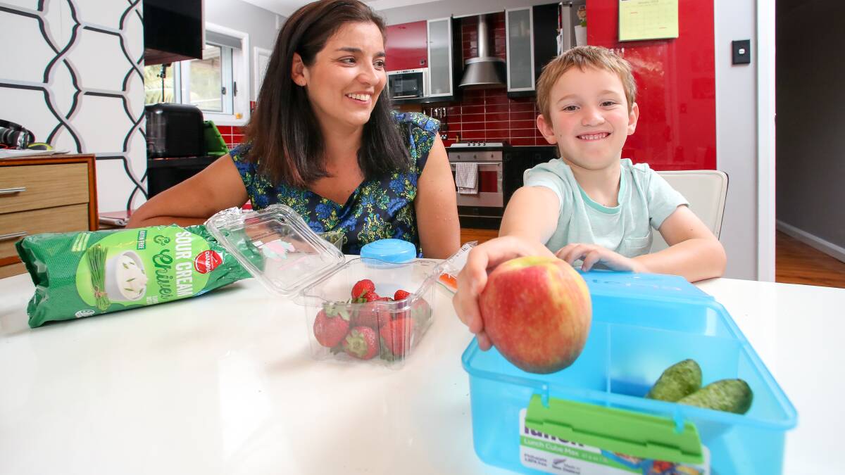 HEALTHY LUNCHES: Adele Fiene and her son Franklin Fiene like Cancer Council's new Healthy Lunch Box website. Picture: Adam McLean