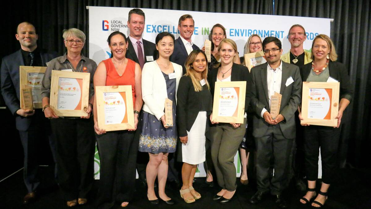 Western Sydney council award winners at the LGNSW Excellence in the Environment Awards, 2016. Photo by Eventpix.