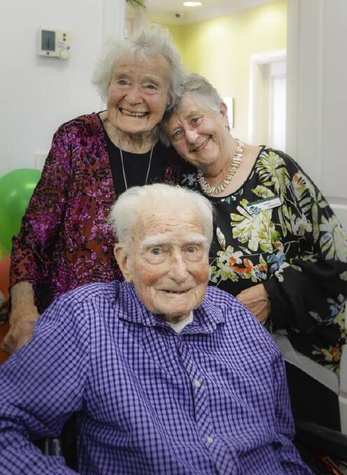 First Treeview residents: John and Lorraine Graham, pictured with Merle Thompson.