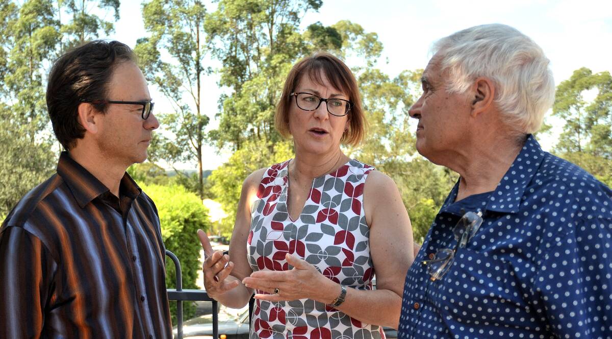 Nomination: Macquarie MP Susan Templeman with Peter Dollin of Residents Against Western Sydney Airport (left) and Blue Mountains Conservation Society's Jon Rickard.