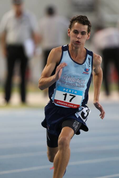 Springwood High School student Jackson Sharp in action on the track.