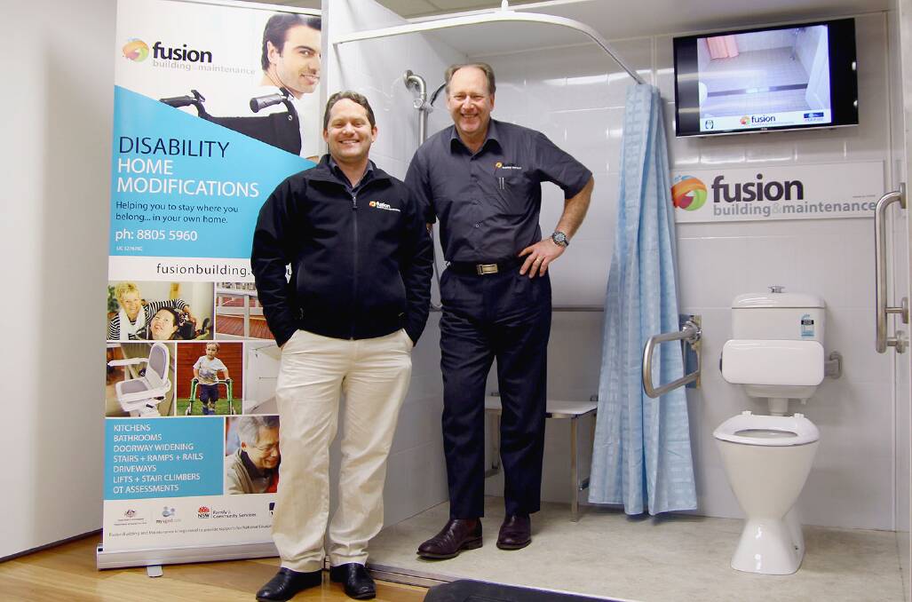 Fusion Building and Maintenance manager Joshua Shelley (left) and estimator, Rob Brasington (right) will be at the Nepean Disability Expo at Penrith Panthers on September 16-17 showcasing Fusion’s latest disability access products and services.